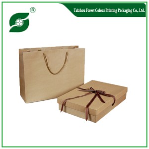 BROWN T SHIRT PACKAGING BOX WITH PAPER BAG